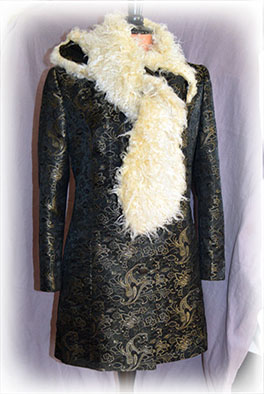 Mantel mit Pelzschal